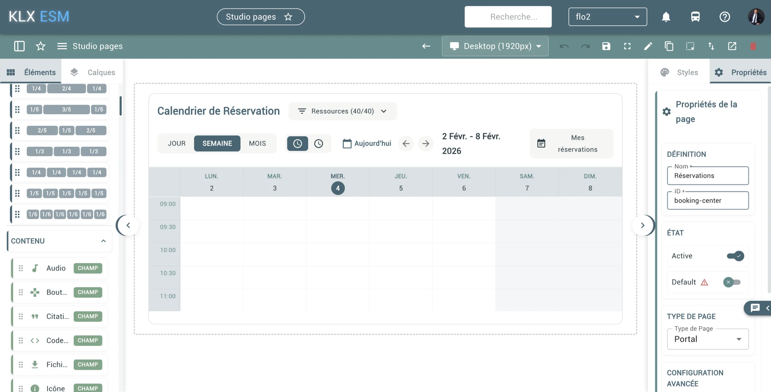 KLX ESM — Studio Pages constructeur